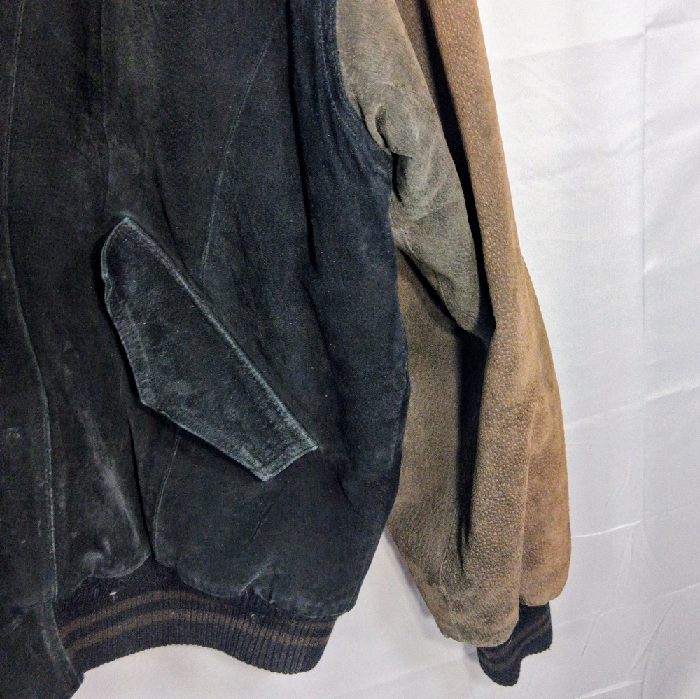 Goldway Men's L/G Suede Leather U2k Distressed Retro Barn Vintage Bomber Jacket - Picture 4 of 12